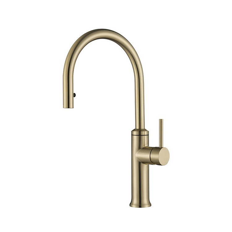 Stainless Steel Pull Down Kitchen Brushed Gold Kitchen Faucet Taps Mixer
