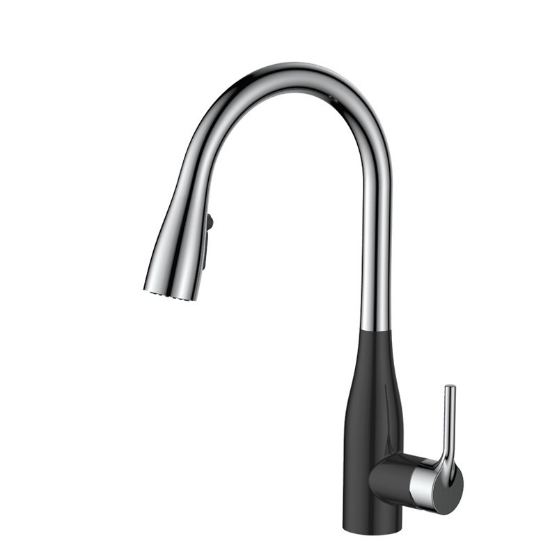High Arc Brass 2-Function Pull Down Faucet for Kitchen Sink