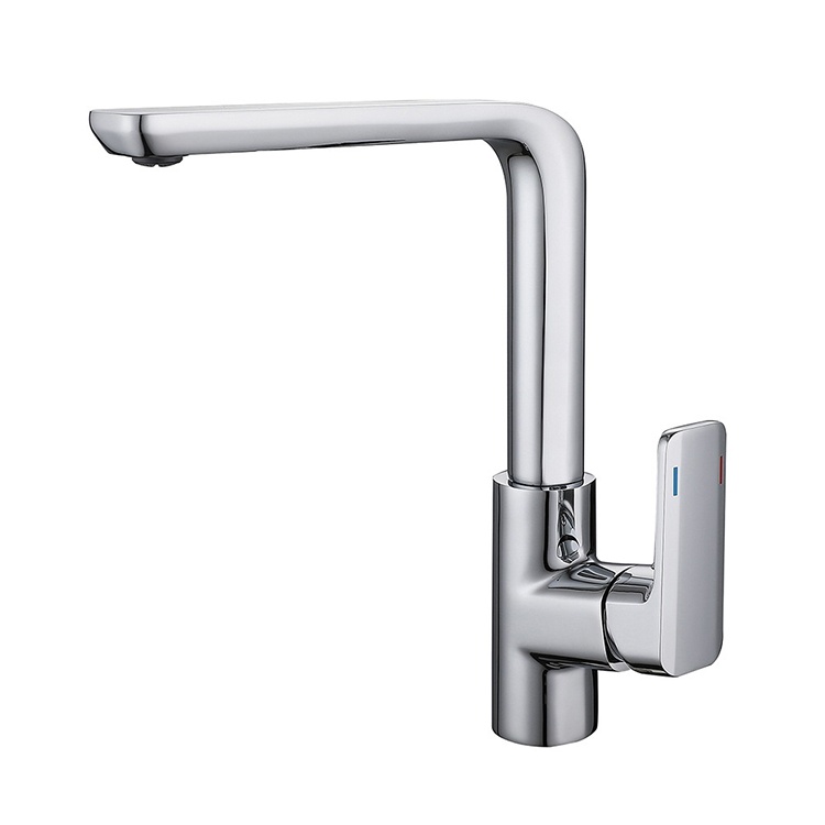 Deck Mounted Single Handle Brass Kitchen Faucet Hot and Cold Mixer