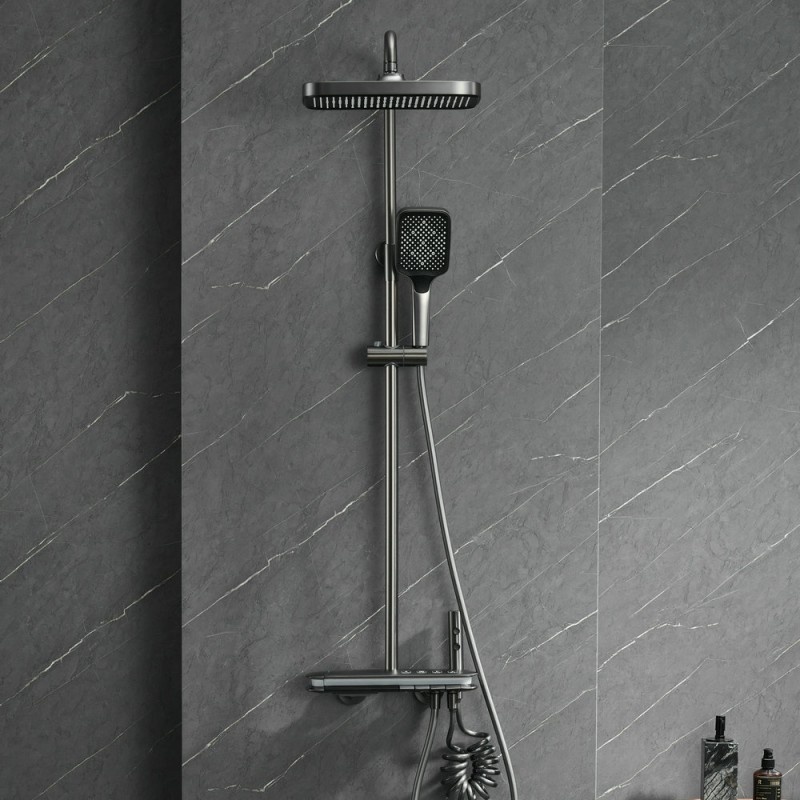 LED Mood Lighting Digital Time Display Shower System