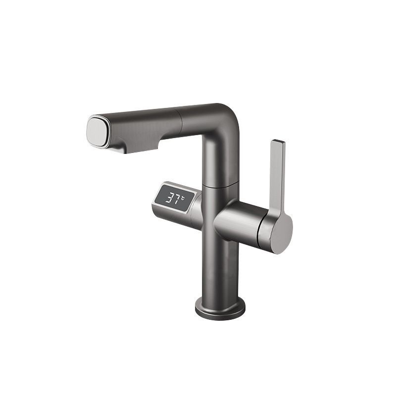 Wholesale Pull Out Bathroom Basin Faucet with Temperature Display