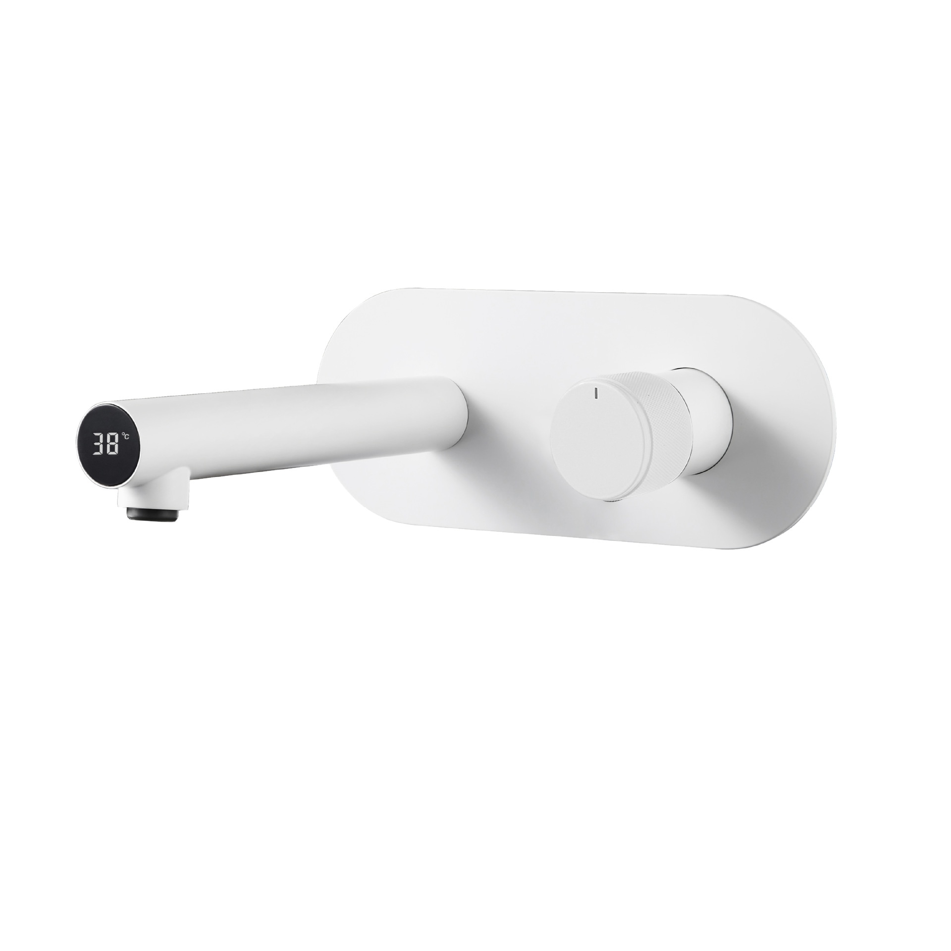 White Digital Display Wall Mounted Tap Concealed Bathroom Basin faucet