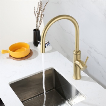 Stainless Steel Pull Down Kitchen Brushed Gold Kitchen Faucet Taps Mixer