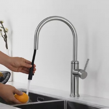 Stainless Steel Pull Down Kitchen Brushed Gold Kitchen Faucet Taps Mixer