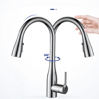 High Arc Brass 2-Function Pull Down Faucet for Kitchen Sink