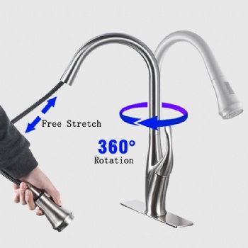 HYGESS Single Handle 2-Function Pull Down Sprayer Kitchen Faucet