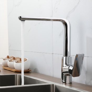 Deck Mounted Single Handle Brass Kitchen Faucet Hot and Cold Mixer