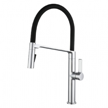 360 Swivel Silicone Hose Pull-Out Single Handle Kitchen Faucet