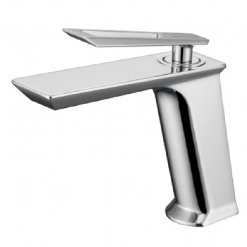 Single Lever Solid Brass Bathroom Faucet Deck Mounted Basin Taps