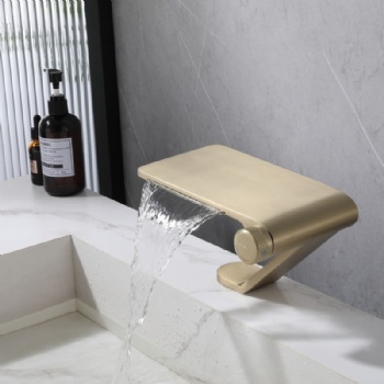 Luxury Waterfall Faucet Stainless Steel Hotel Bathroom Sink Tap