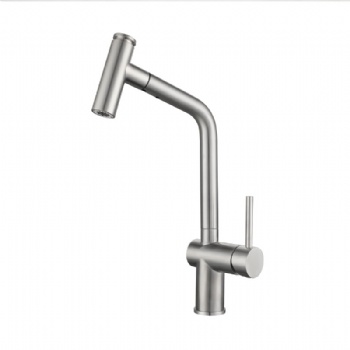 Pull Out Kitchen Faucet Single Lever Stainless Steel Tap for Sink