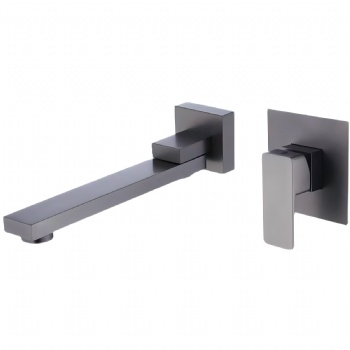 Matte Black Wall Mounted Basin Faucet Pivotal Tub Spout