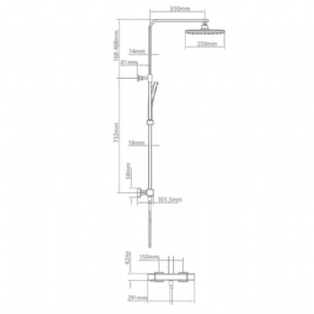 Thermostatic Rainfall Shower System with Tub Spout