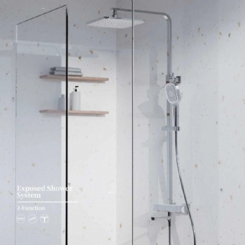 Wall Mount Rainfall Shower System with Tub Filler