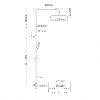 Solid Brass Thermostatic Rainfall Shower System