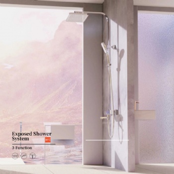 Contemporary Three Function Thermostatic Rainfall Shower Set