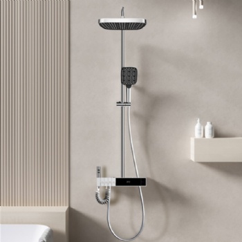 4-Function Digital Display Shower System with Spray Gun and Tub Spout