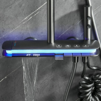 LED Mood Lighting Digital Time Display Shower System