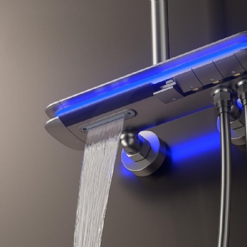 LED Mood Lighting Digital Time Display Shower System