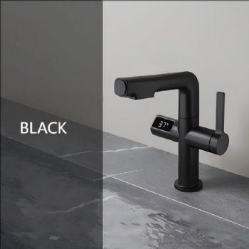 Wholesale Pull Out Bathroom Basin Faucet with Temperature Display