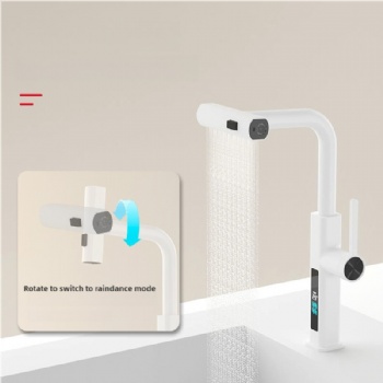 HYGESS Smart Digital Display Pull Out Three Spray Kitchen Faucet