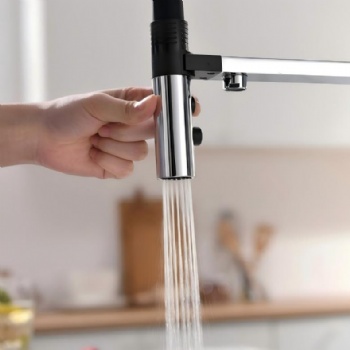 Brass Dual Handles 2-in-1 Water Filter Kitchen Sink Faucet