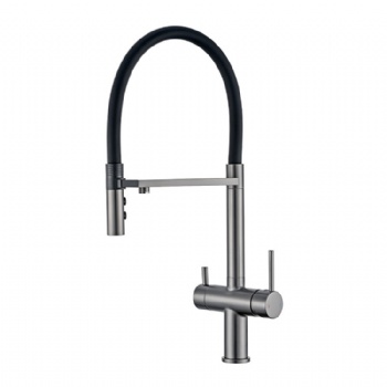 Brass Dual Handles 2-in-1 Water Filter Kitchen Sink Faucet