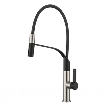 Brass Deck Mounted Single Hole Pull Down Kitchen Sink Mixer