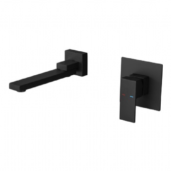 Matte Black Wall Mounted Basin Faucet Pivotal Tub Spout