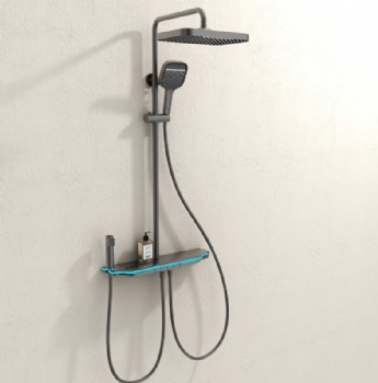 Piano Key Wall Mounted Shower Digital Display Bathroom LED Shower Faucet Mixer