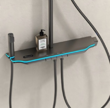 Piano Key Wall Mounted Shower Digital Display Bathroom LED Shower Faucet Mixer