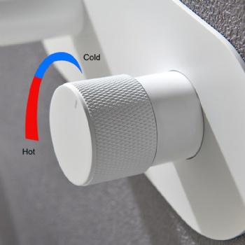 White Digital Display Wall Mounted Tap Concealed Bathroom Basin faucet